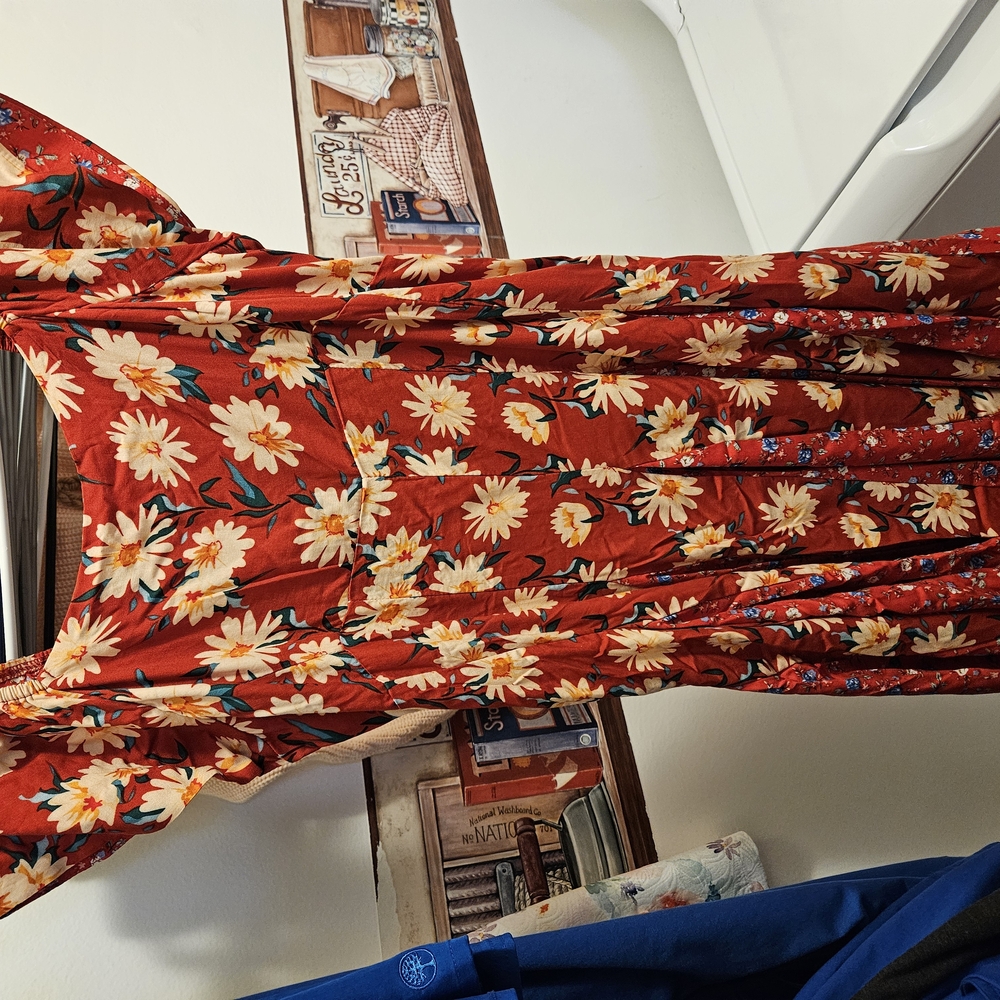 Easel Floral Red Dress